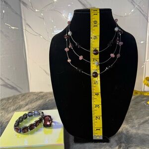 Elegant Multi-Strand Necklace and Bracelet Set